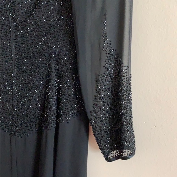 Long sleeve beaded prom dress - Picture 7 of 8